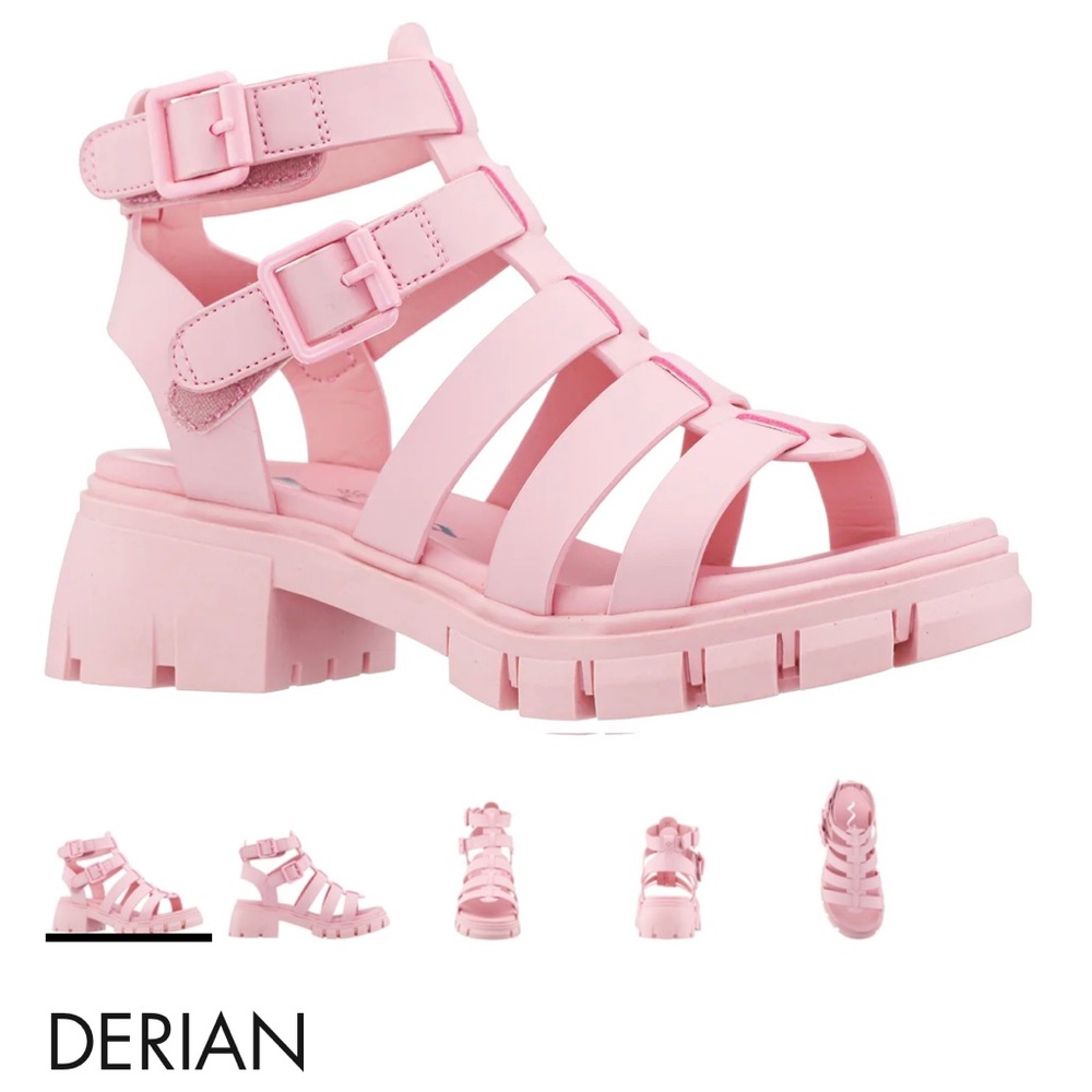 Girls Pink Strappy Sandals